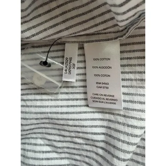 Karl Lagerfeld Paris limited Edition Striped Statement button down boho Sz L - Picture 8 of 8